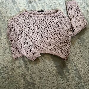Moon & Madison Pink Crew Neck Sweater Cozy Knit